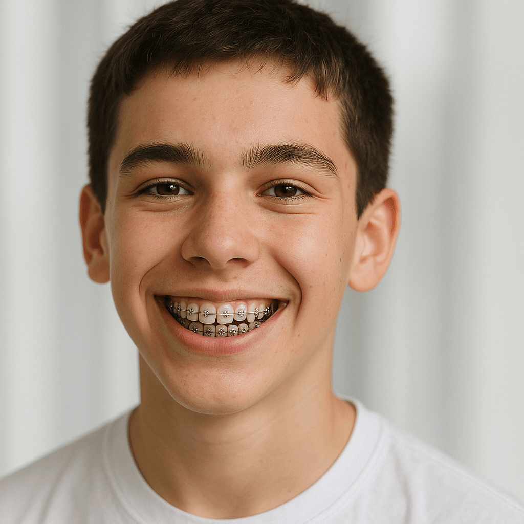 Braces in Dubai | Types, Benefits & Guide by LumiQuest | LumiQuest Dental Circle Smiling patient showcasing orthodontic confidence with braces