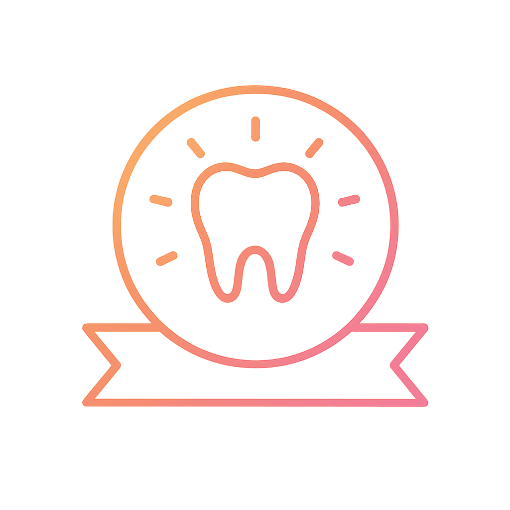 How Much Do Braces Cost in Dubai? Price Guide | LumiQuest Dental Circle Minimalist gradient icon of a professional badge with a tooth, representing orthodontist expertise and clinic reputation in Dubai