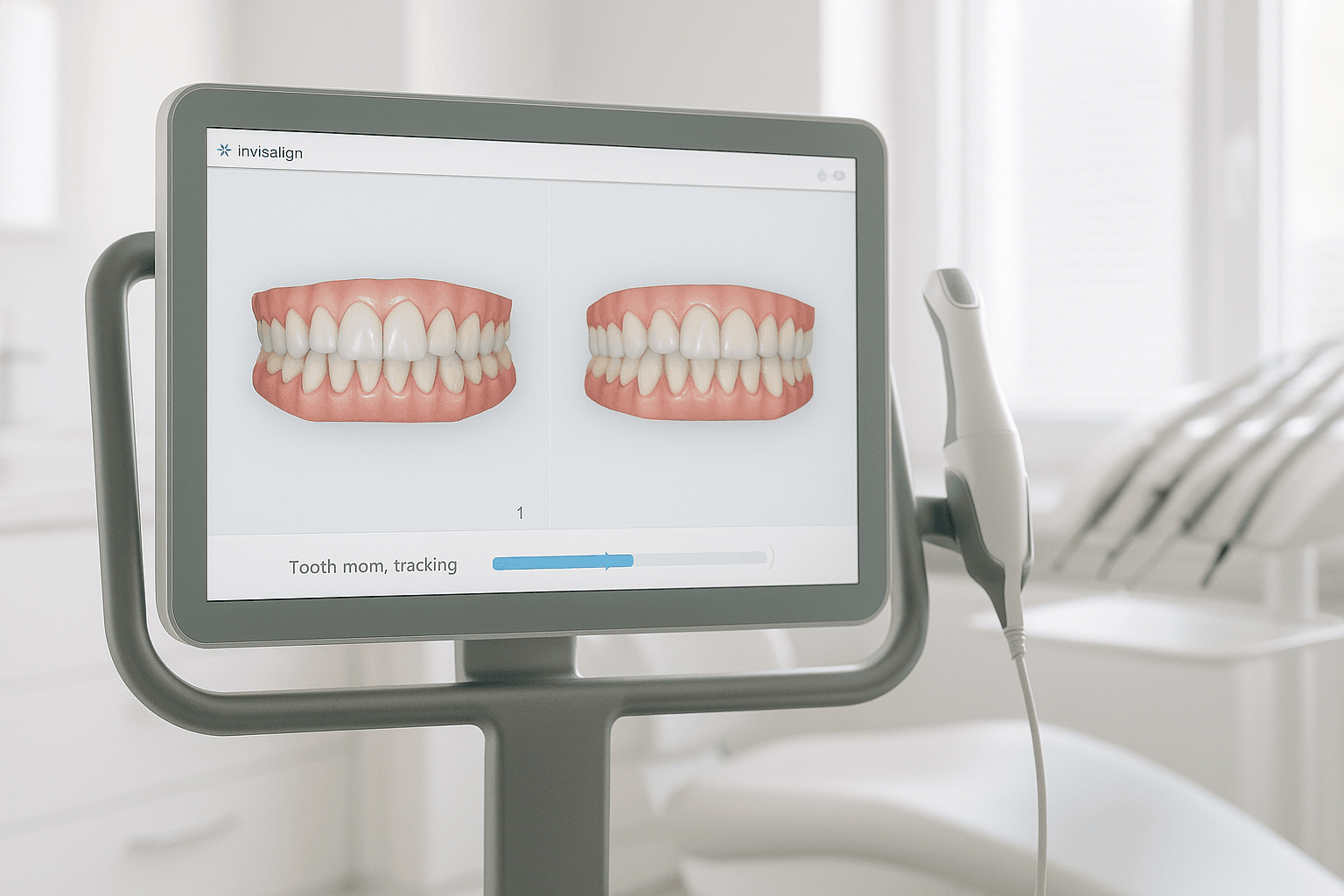 Invisalign Reviews in Dubai — Real Patient Experiences & Insights | LumiQuest Dental Circle Illustration of Invisalign digital scan showing treatment progress and refinements in Dubai