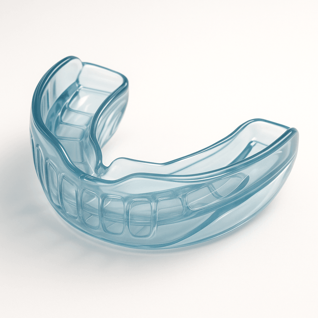 رسم توضيحي لجهاز Myobrace للأطفال لتصحيح العادات وتوجيه الفك، مخصص للأعمار من 6 إلى 10 سنوات.