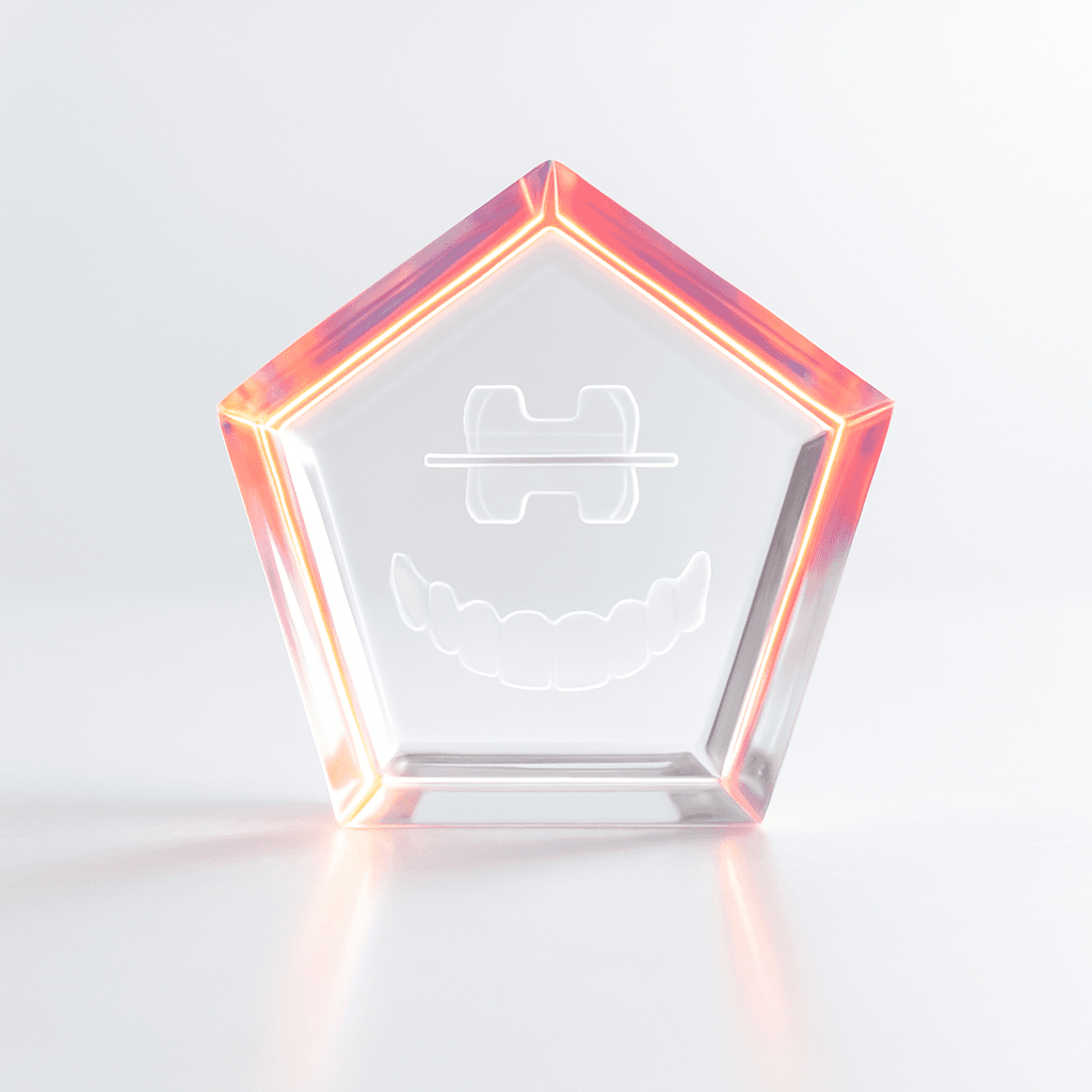 رمز تجريدي فاخر لمعايير LumiQuest لاختيار أفضل طبيب تقويم أسنان في دبي