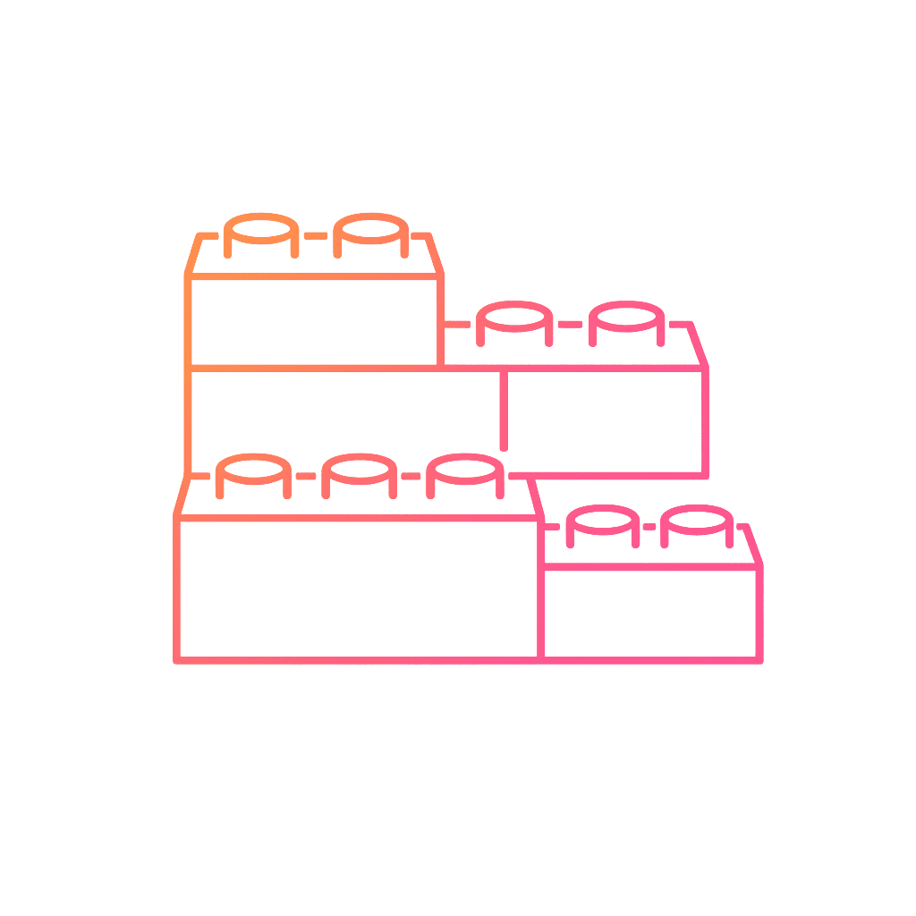 Minimalist gradient outline icon representing structured cost components and transparent breakdown.